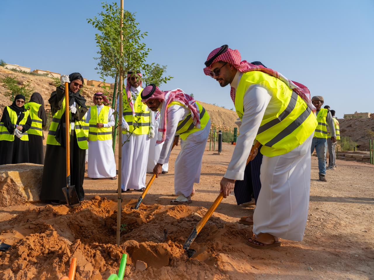 You are currently viewing تحت شعار “شباب خليجي نشط ومسؤول” الرياض الخضراء يقيم فعالية تشجير بالشراكة مع وزارة الرياضة