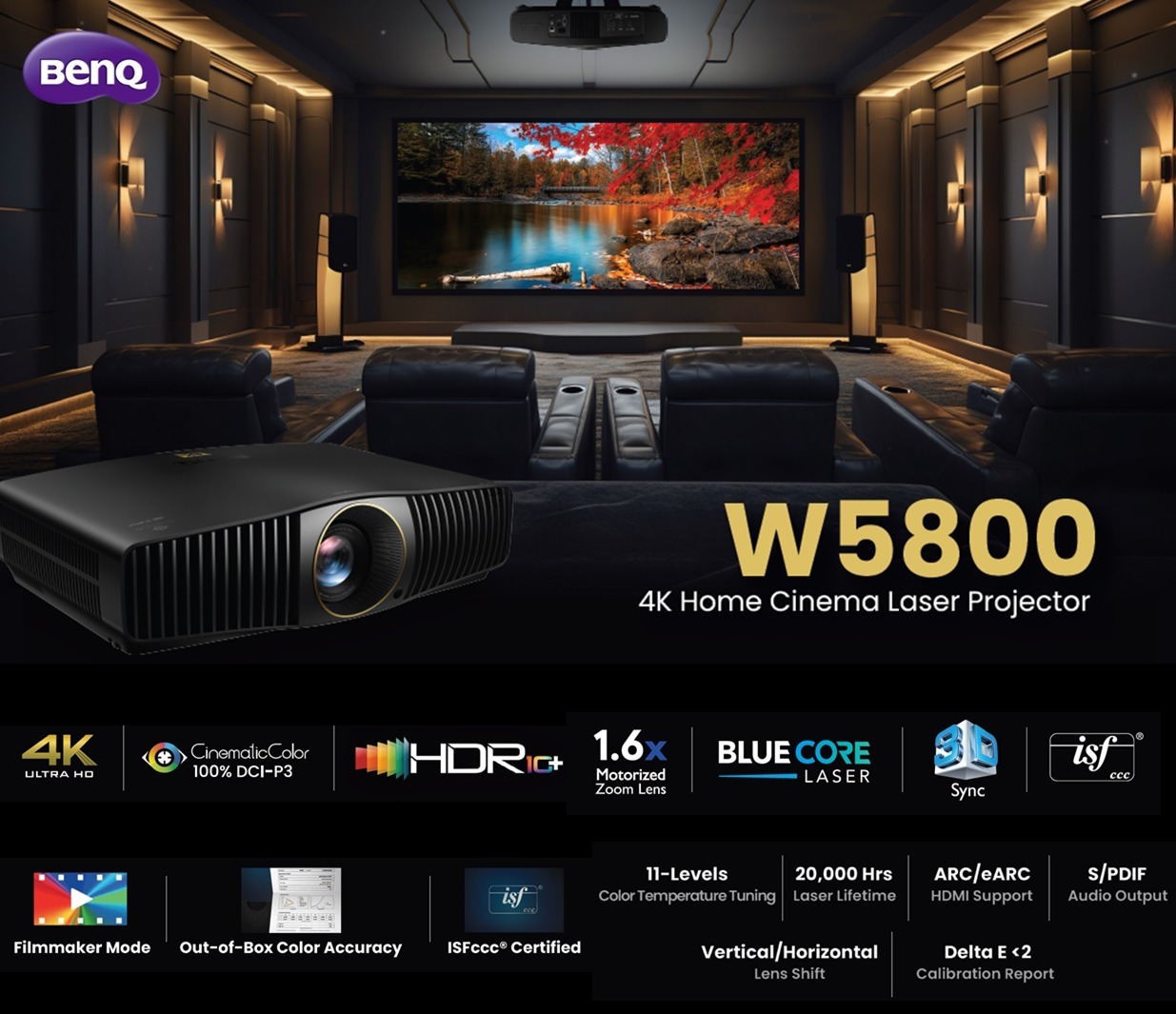 You are currently viewing بينكيو تقدم جهاز العرض بالليزر W5800 True 4K فائق الدقة إلى أسواق الشرق الأوسط