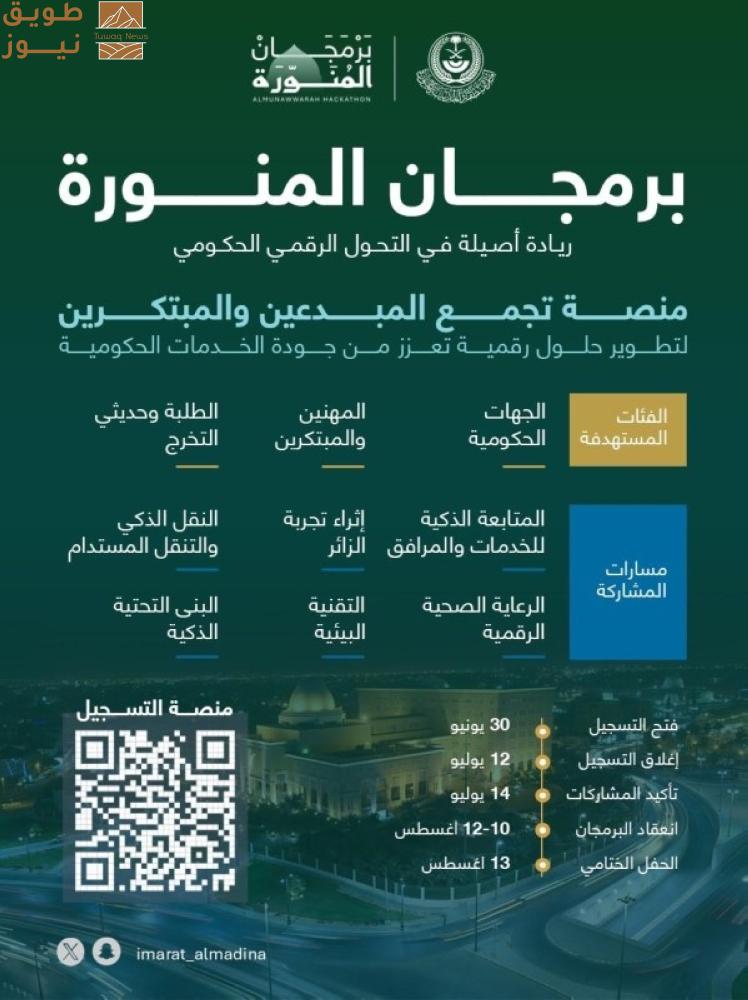 You are currently viewing إمارة منطقة المدينة المنورة تطلق مبادرة «برمجان المنورة»