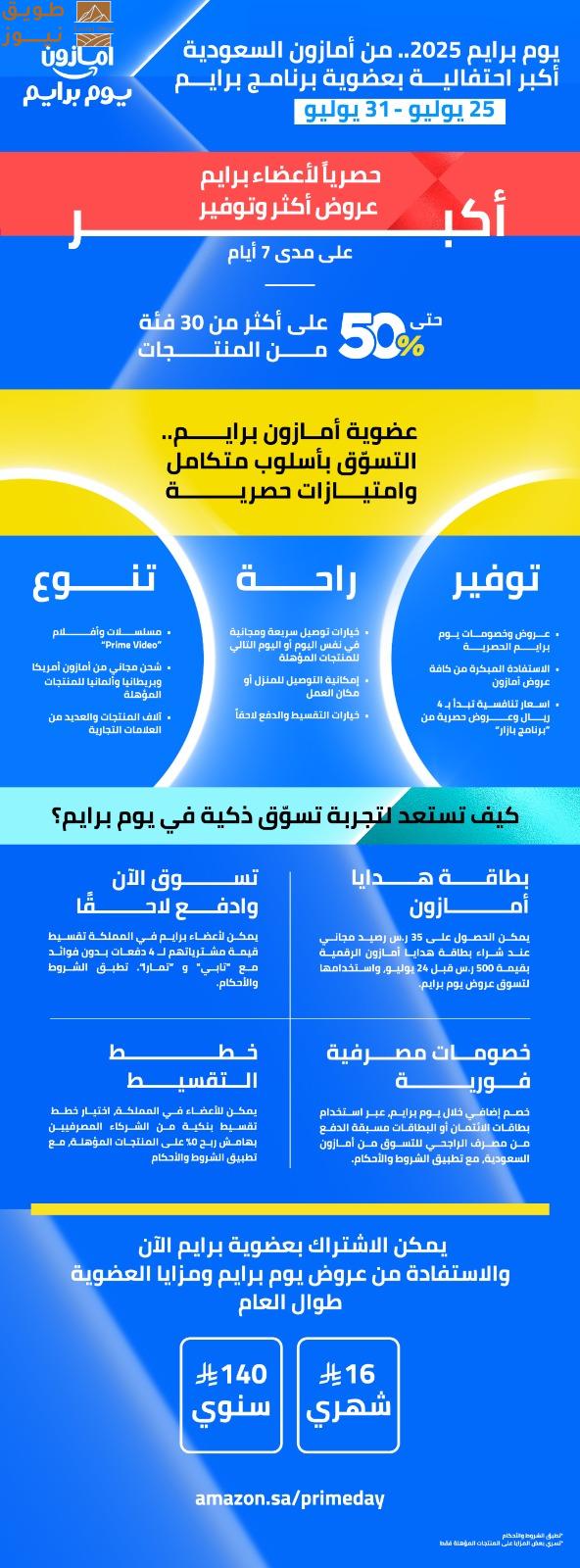 Read more about the article أمازون السعودية تُطلق 7 أيام متواصلة من عروض “يوم برايم 2025” الحصرية لأعضاء برايم، من 25 – 31 يوليو